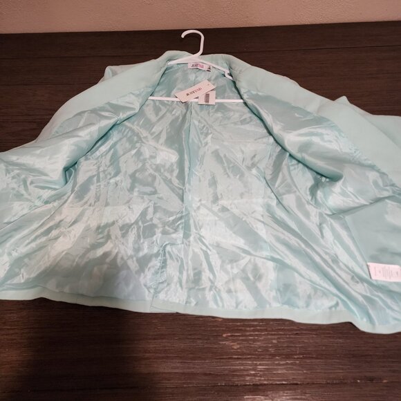 Justfab Flap Pocket Blazer NWT Mint Green XL Dark Marks - Picture 10 of 10